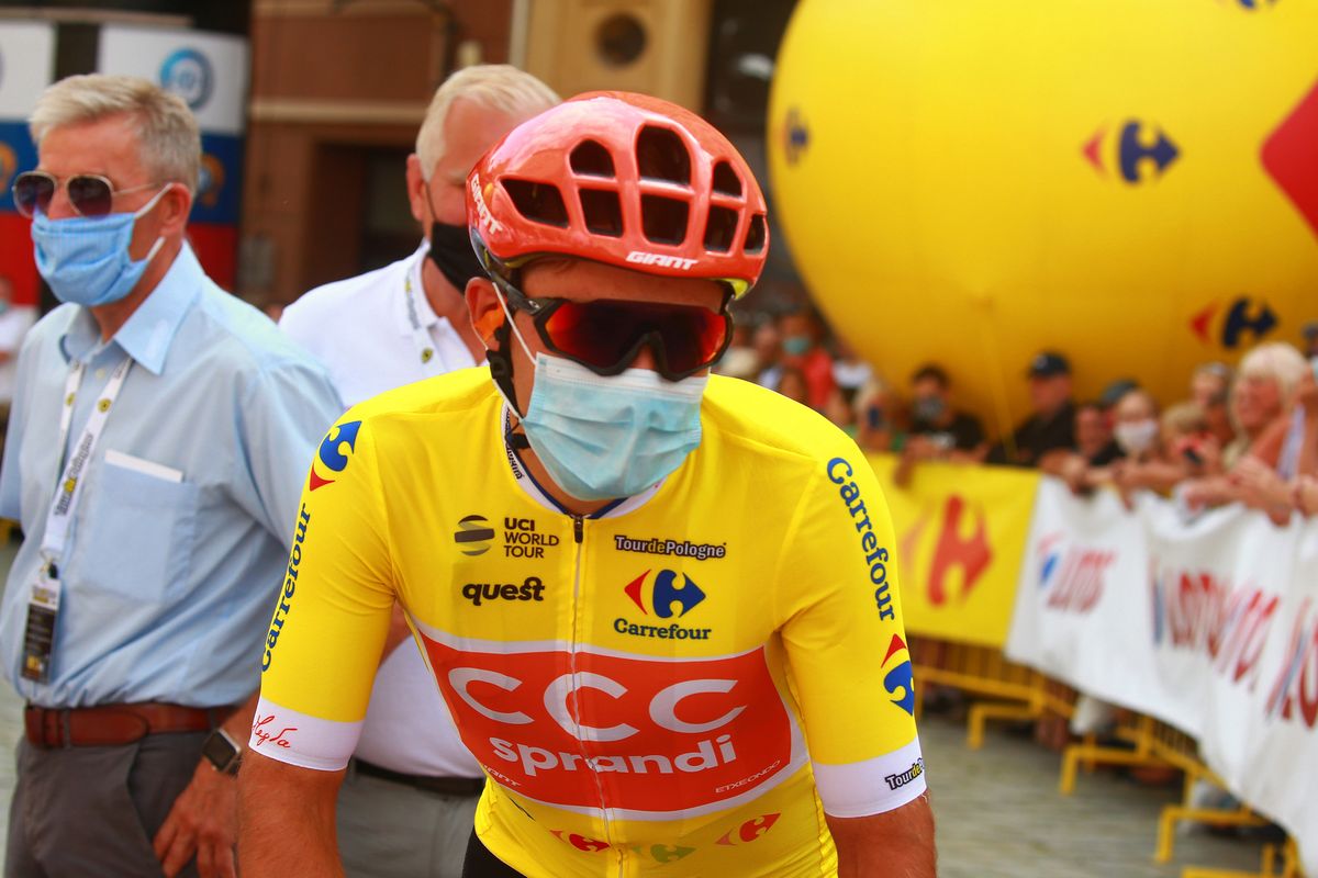 Kamel Malecki of CCC Team wore the leader's jersey on stage 2