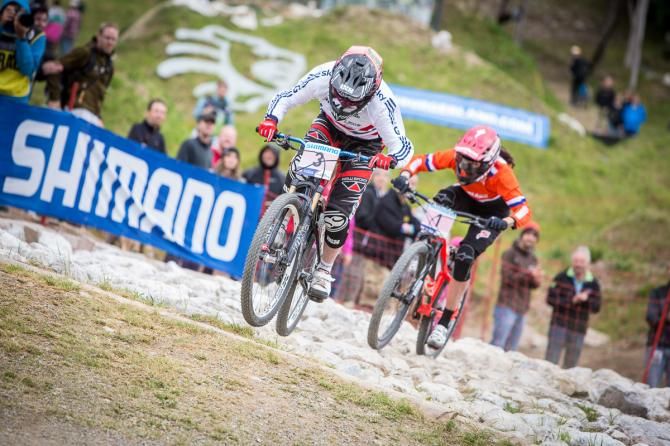 Katy Curd on her way to becoming the four cross world champion