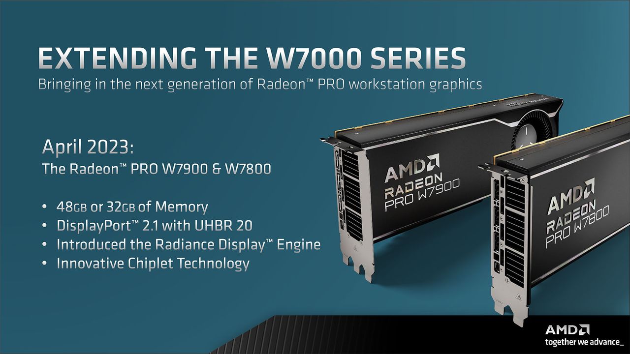 AMD Radeon Pro W7600 W7500 slide deck