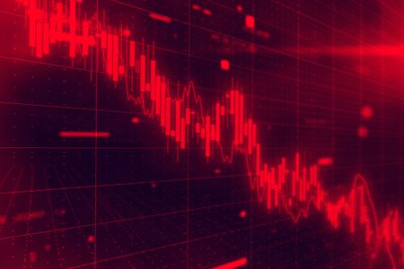 red lines show a down market