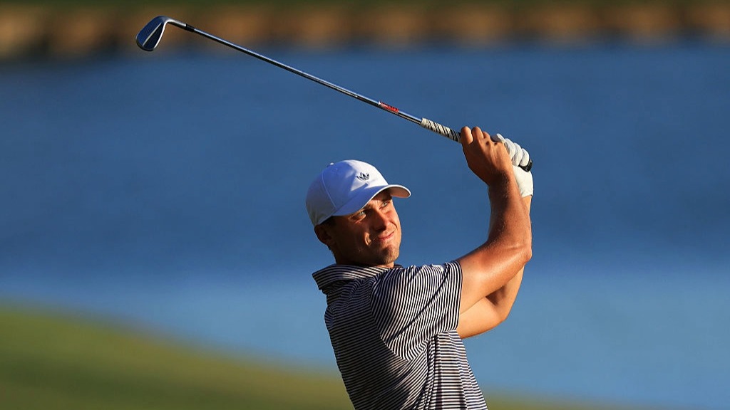 Ludvig Aberg plays a shot at the Players Championship 2026