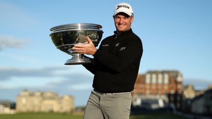Ryan Fox with the trophy after his win in the 2022 Alfred Dunhill Links Championship at The Old Course, St Andrews