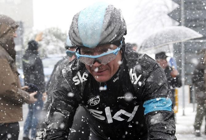 A Sky rider battles the conditions
