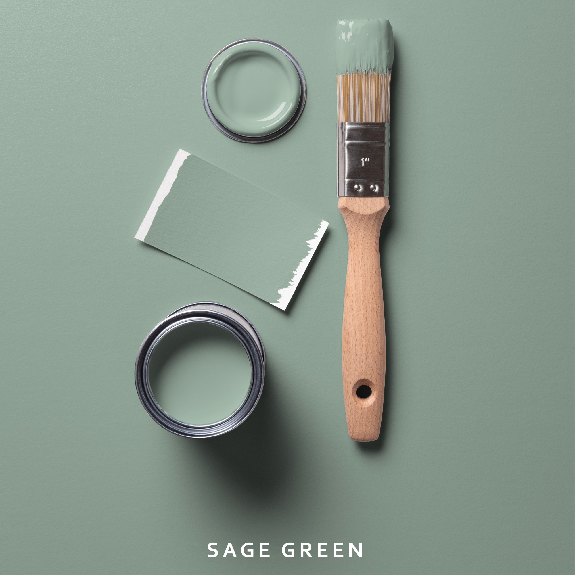 A sample of the Sage Green paint by Dulux Heritage