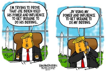 Political Cartoon U.S. Trump Ukraine Biden Call Influence