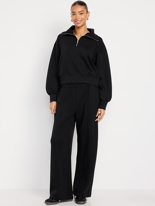 High-Waisted Bounce Fleece Wide-Leg Sweatpants