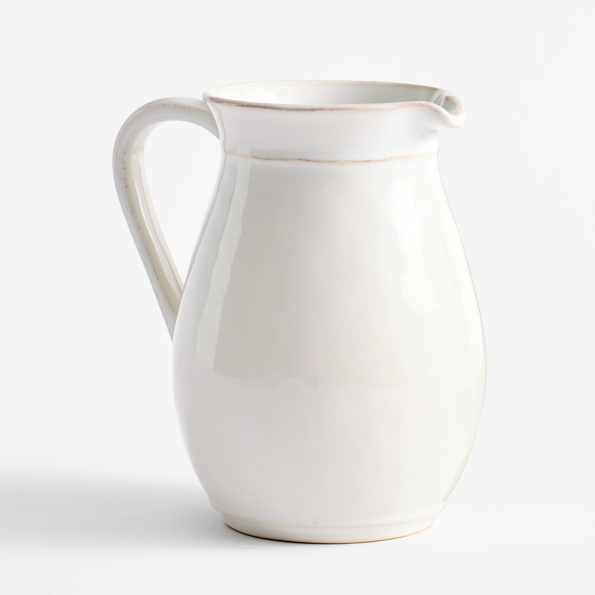 White stoneware pitcher