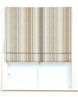 Awning Stripe Biscuit Eau De Nil Made-to-measure Roman Blind