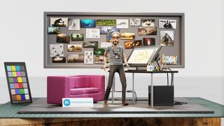 Framestore Barbie VFX; a doll of a man stood at a drawing desk