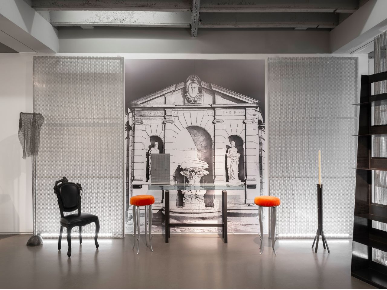 contemporary furniture in art gallery