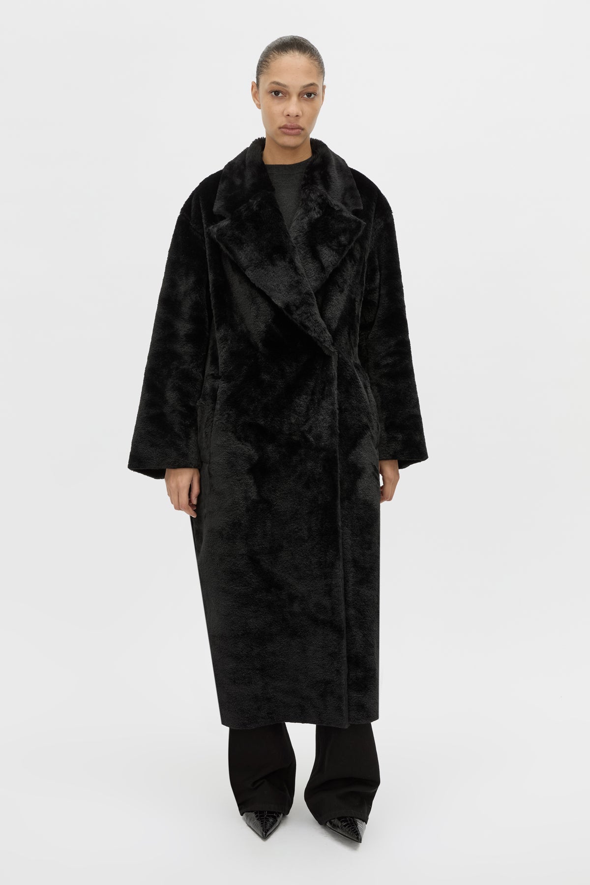 Nala Furry Coat - Black / Xxs