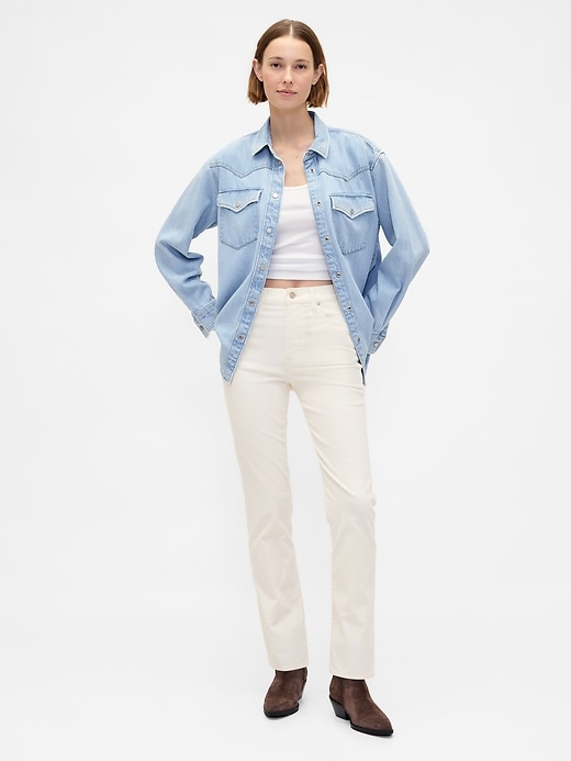 High Rise Corduroy &#039;90s Slim Straight Pants