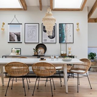 dining table with wicker chairs
