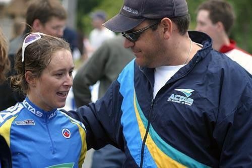 Oenone with coach Warren McDonald at Nationals