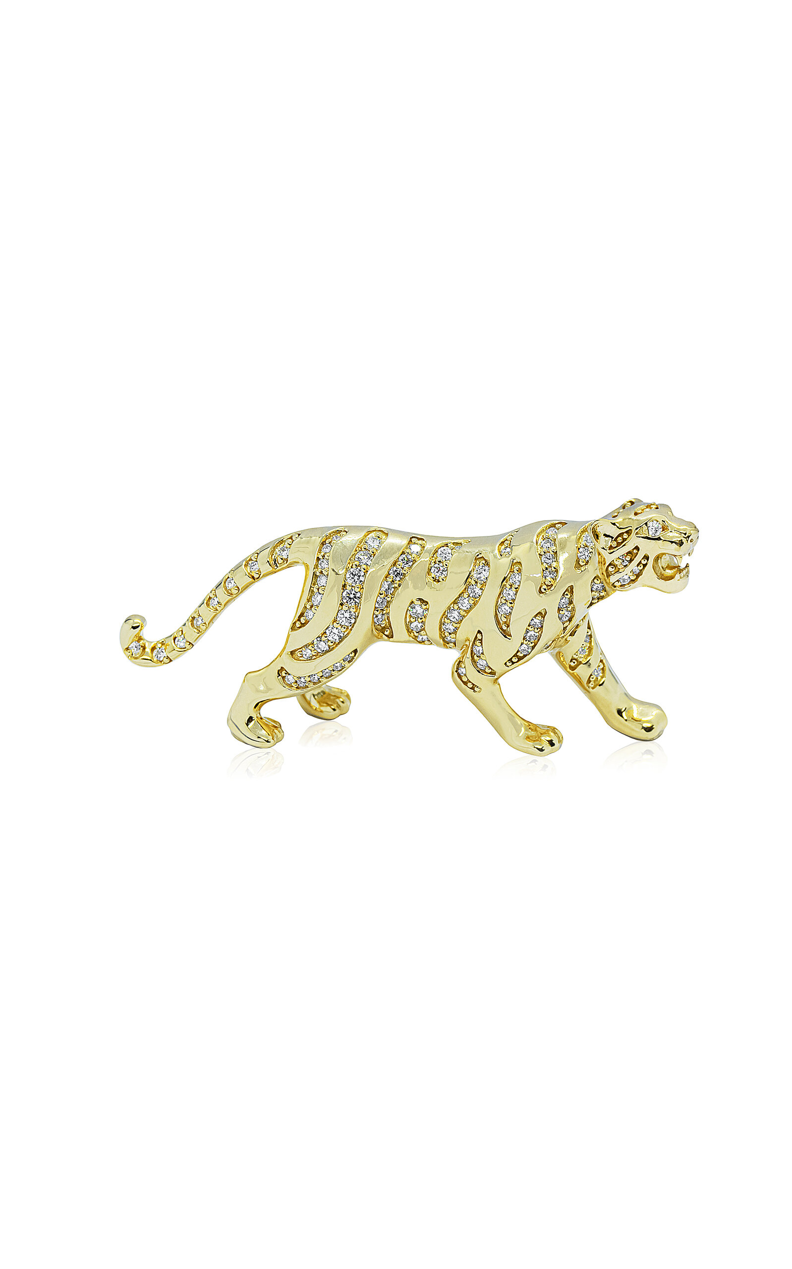 Tiger 18k Yellow Gold Diamond Bag Charm