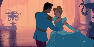 Cinderella with Prince Charming in Disney's Cinderella.