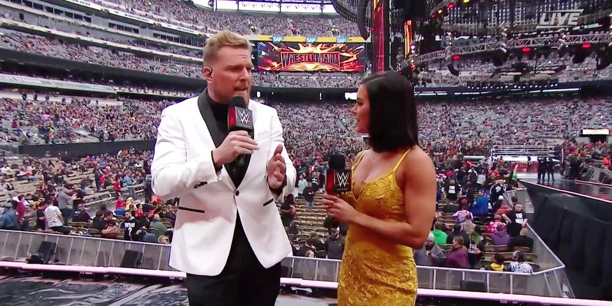 Pat McAfee and Charly Caruso at WrestleMania 35