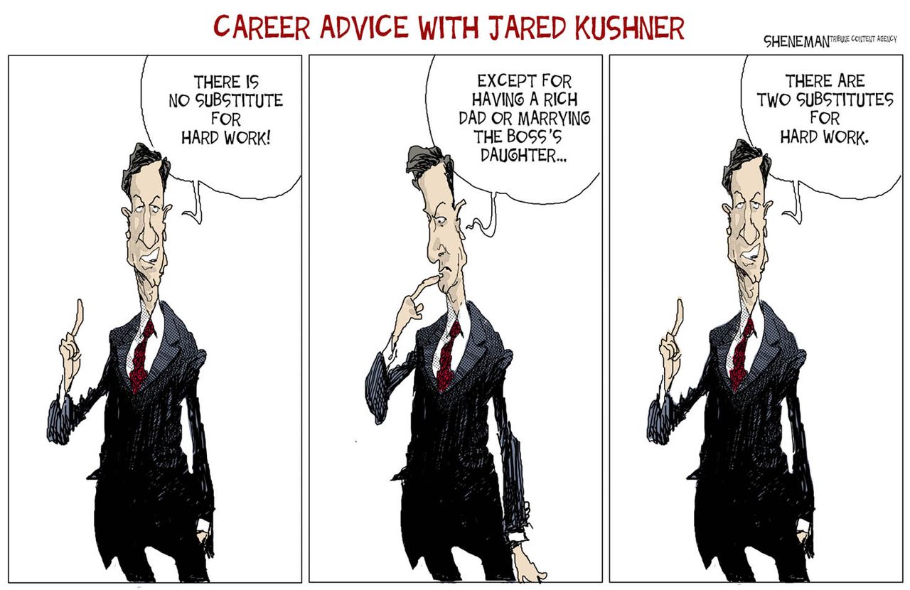 Political cartoon U.S. Jared Kushner Ivanka Trump