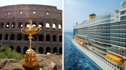 Ryder Cup pictured along with a cruise ship