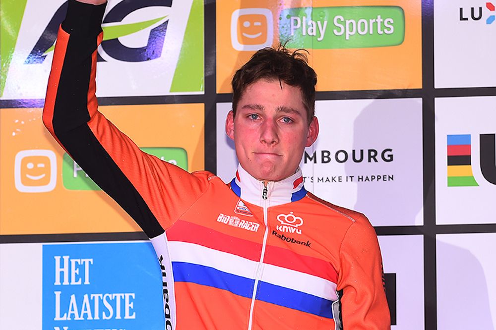 An emotional Mathieu van der Poel on the 2017 Worlds podium