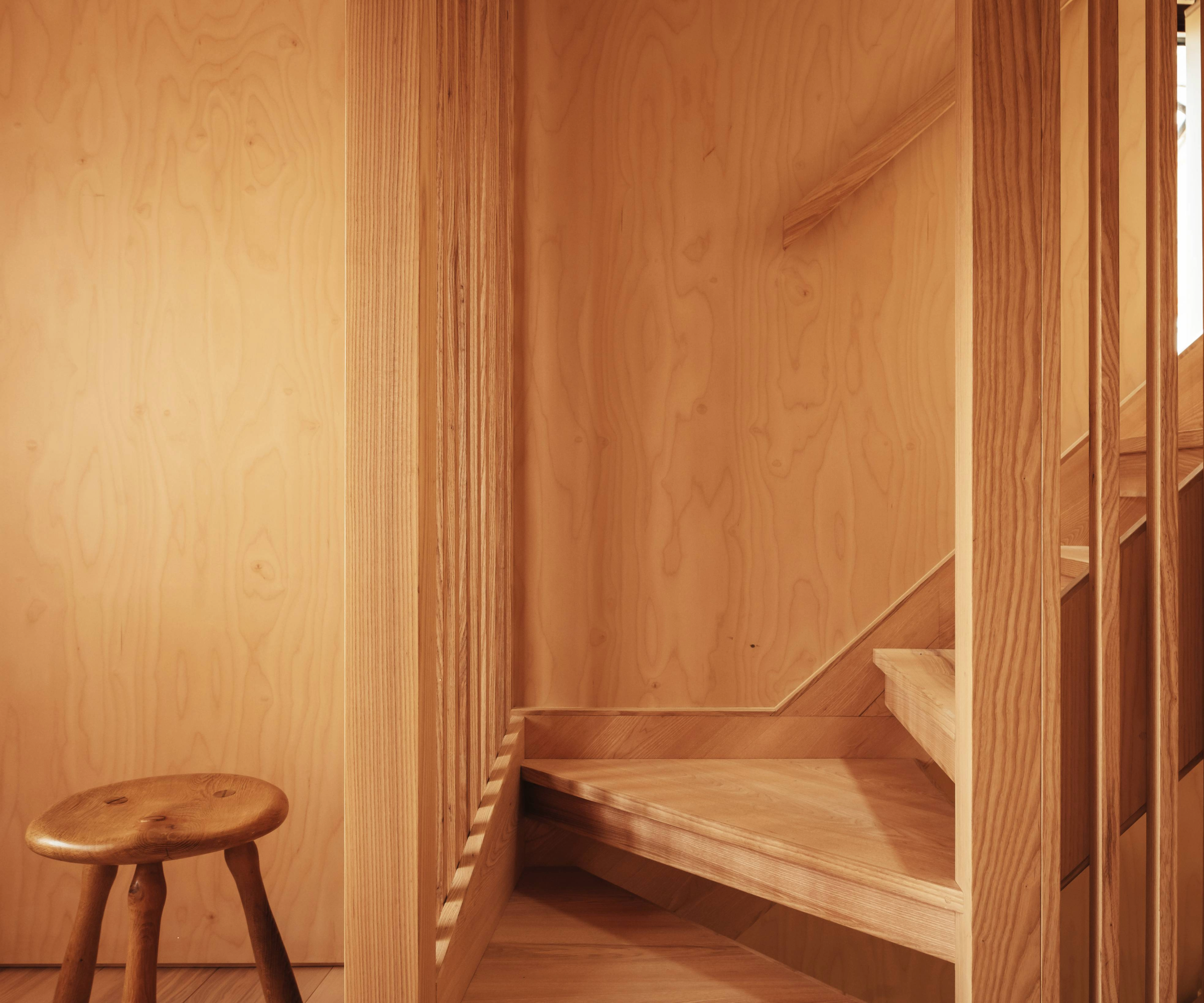 Wood stairs and wall