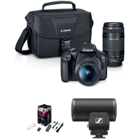 Canon EOS Rebel T7 with 18-55mm &amp; 75-300mm  + Microphone &amp; Webcam starter kit |