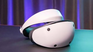 The PlayStation VR 2 on our reviewer, Roland Moore-Colyer