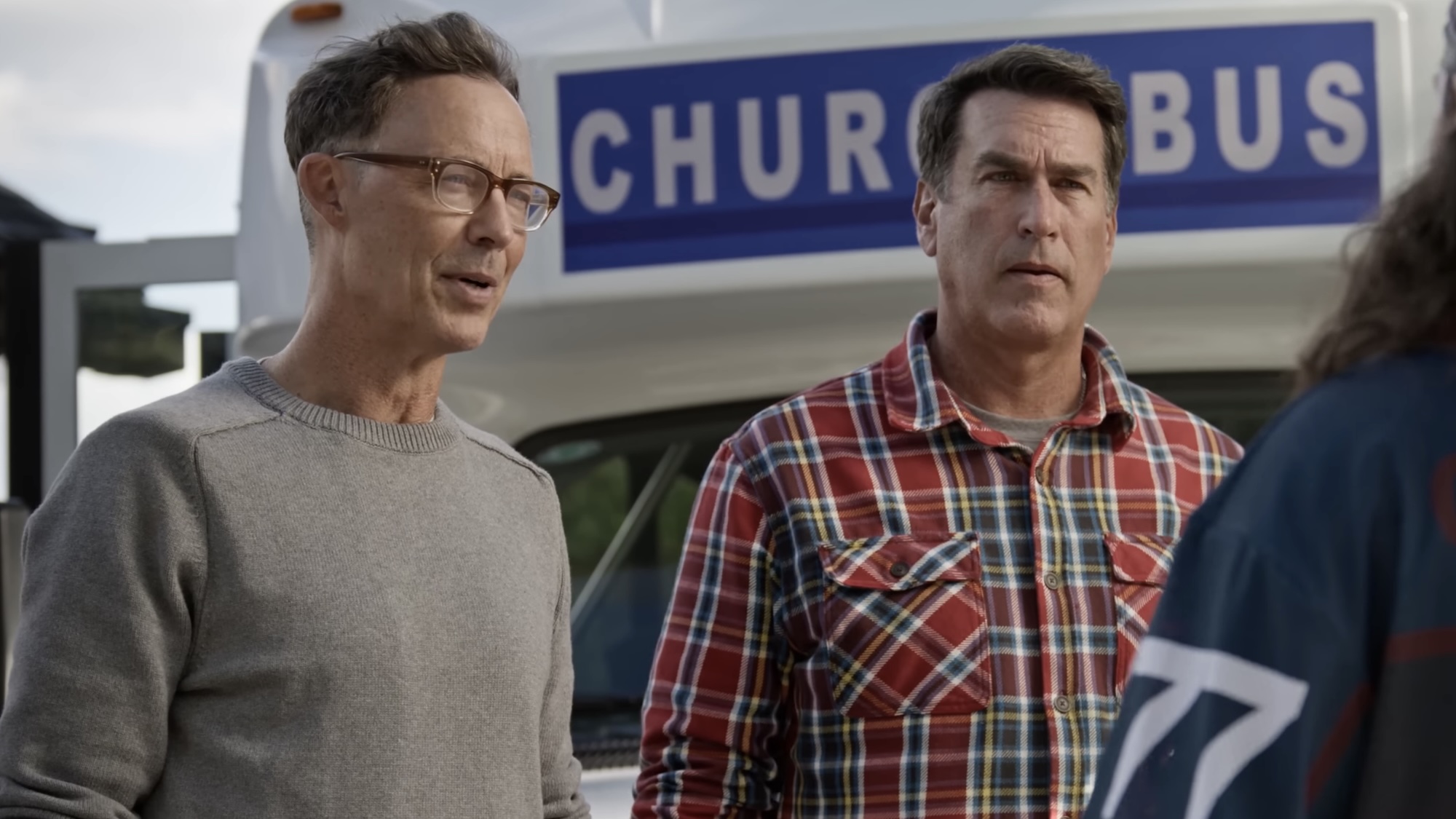 Pastor Rizzo and Rob Riggle in Don't Move