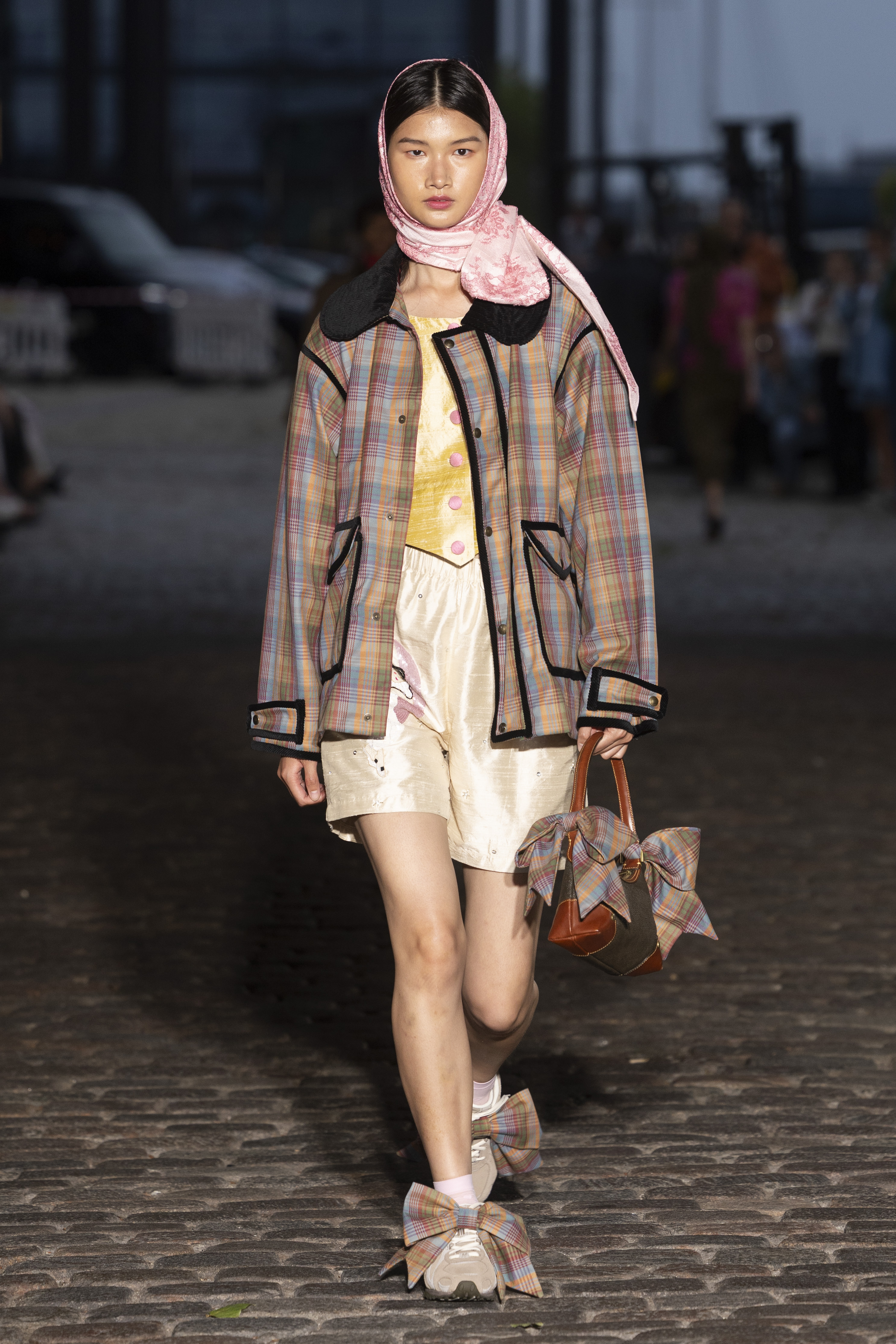 A model walks the runway at the Mulberry x Caro Editions show during Copenhagen Fashion Week SS26