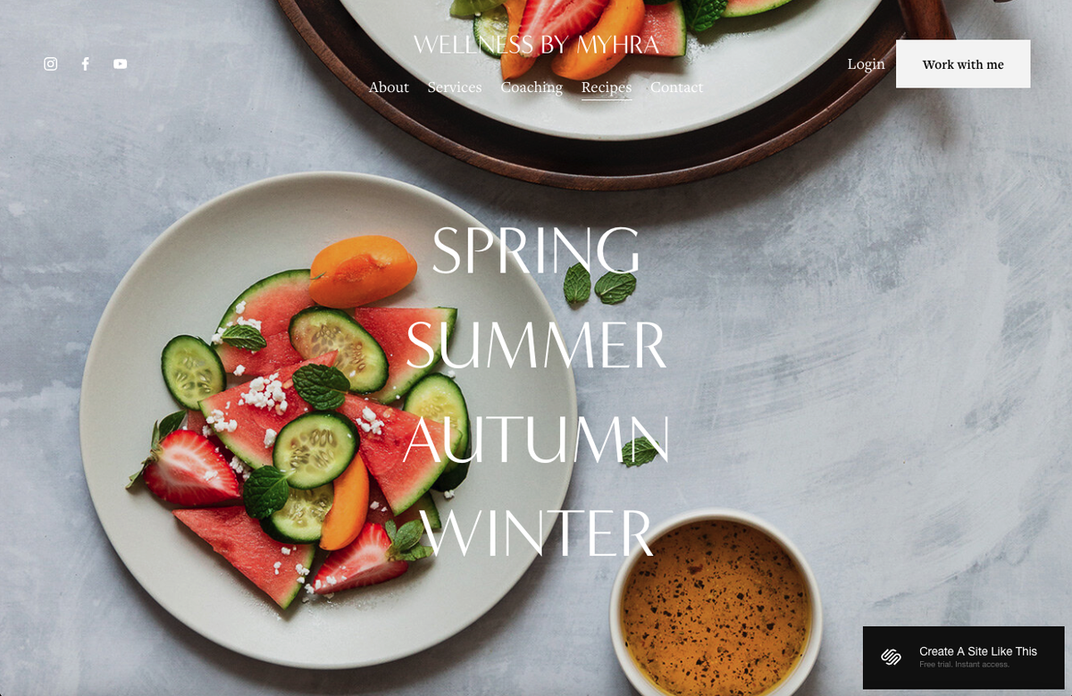screenshot of Squarespace template