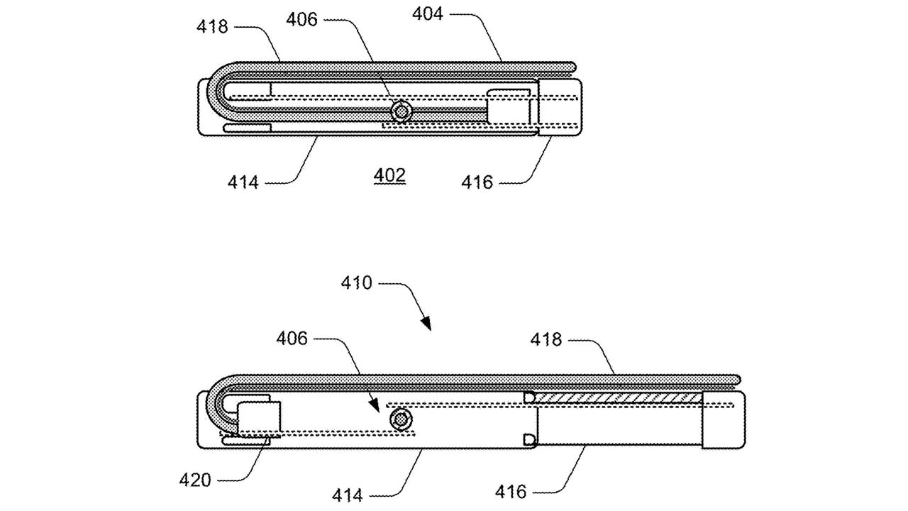A slightly different design has more of a rolling mechanism for the screen