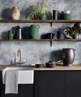 Annie Sloan Kitchen Wall Paint In Original Chalk Paint In Graphite Chicago Grey Athenian Black