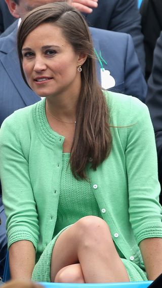 Pippa Middleton looks on during the Men's Singles second round match between Andy Murray of Great Britain and Nicolas Mahut of France on day four of the AEGON Championships at Queen's Club