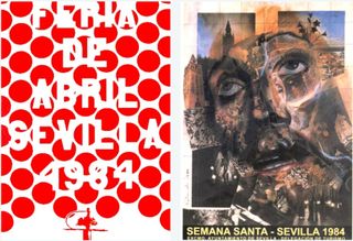 Seville Feria de Abril and Semana Santa posters from 1984