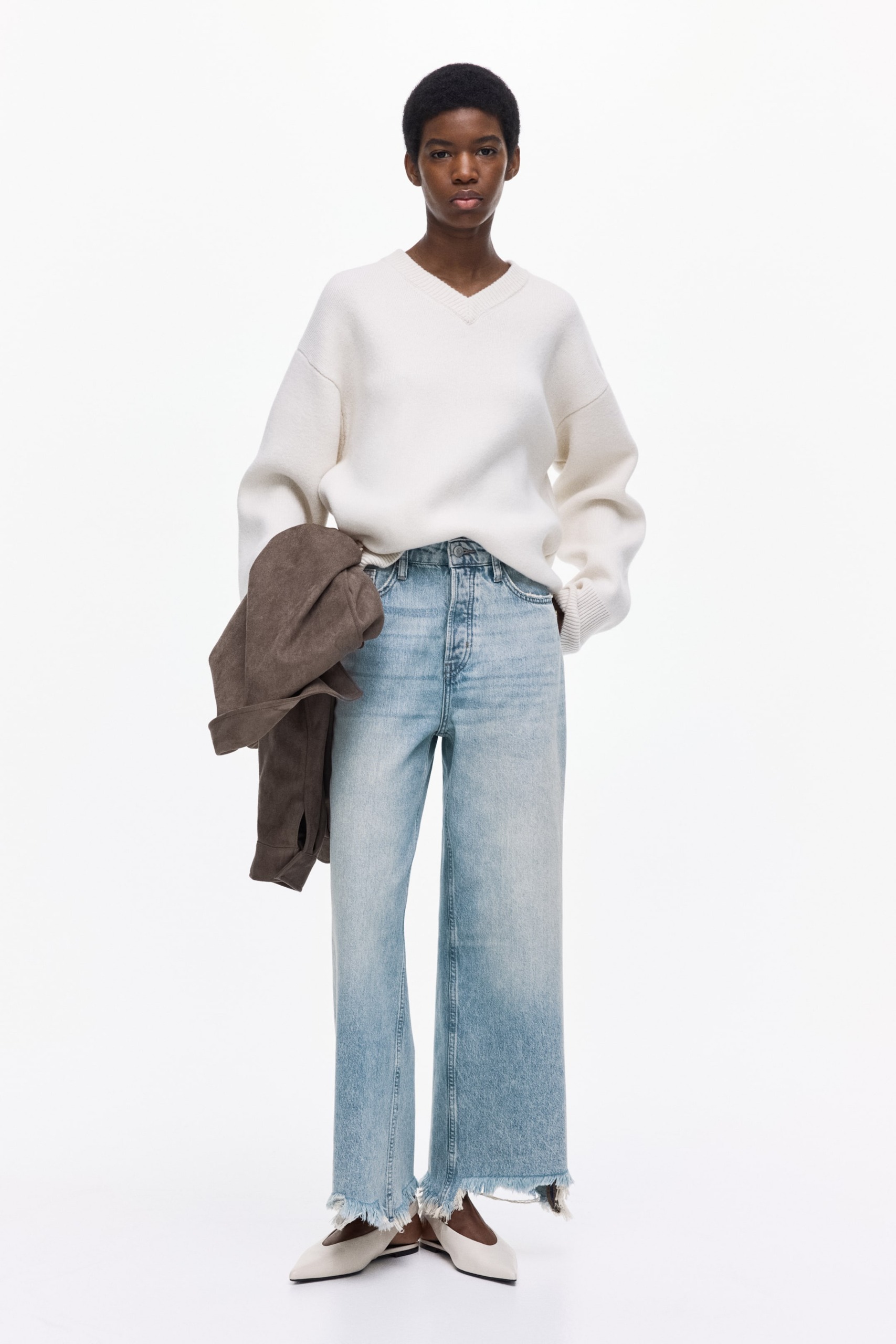 Wide High Waist Ankle Jeans