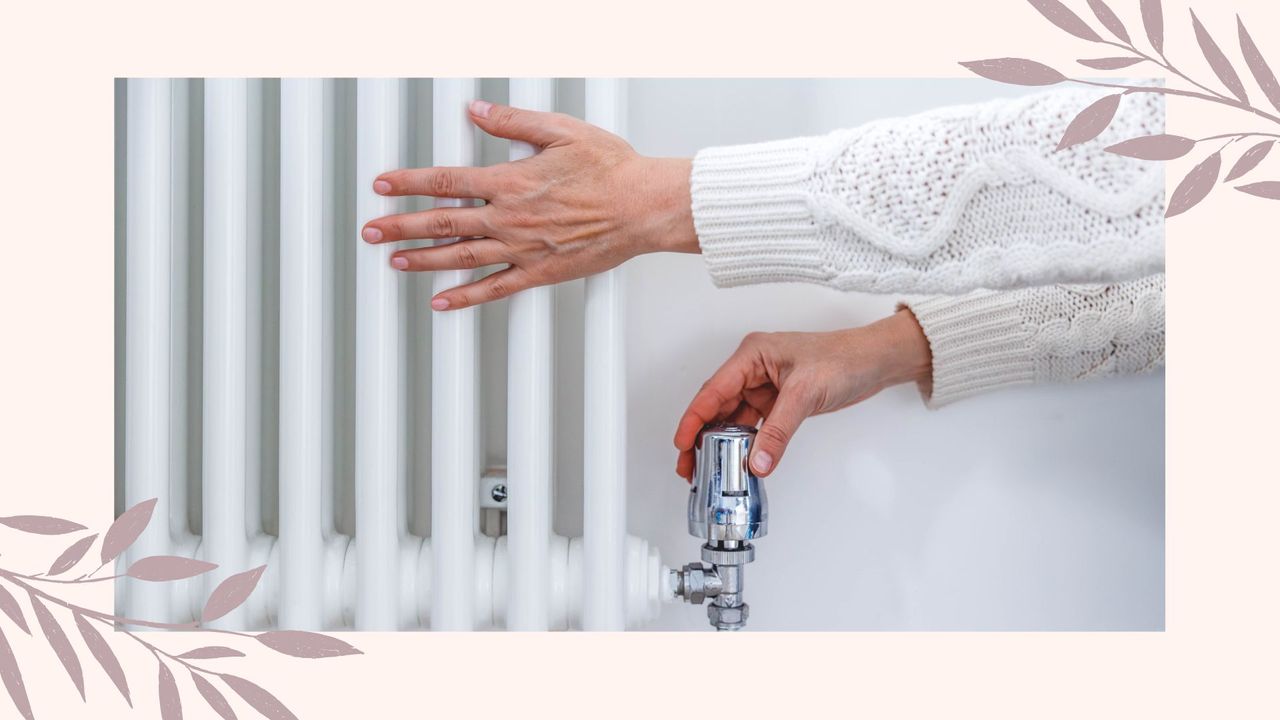 picture of woman changing temp on radiator