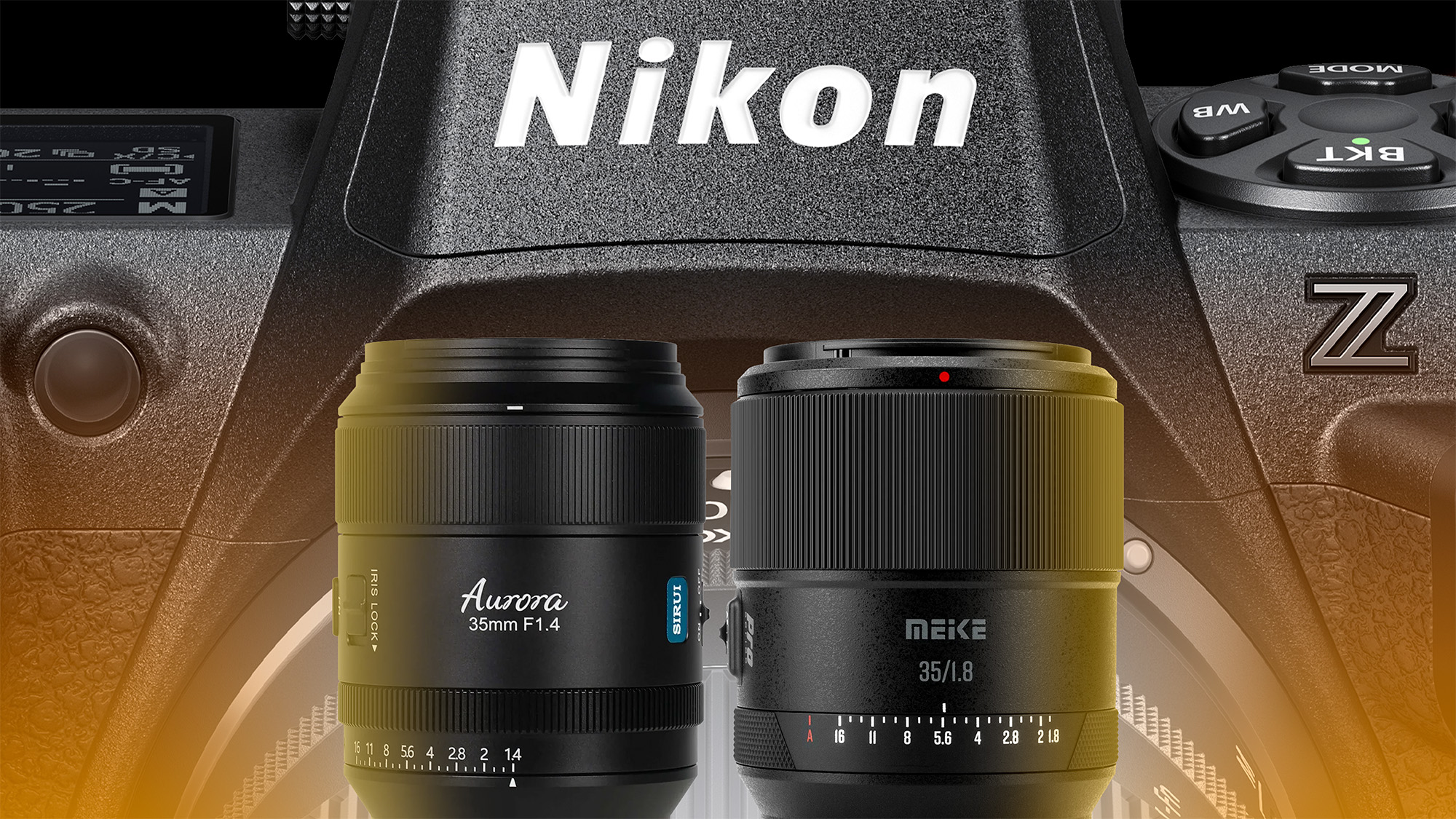 Nikon Z8 camera behind Sirui and Meike lenses 