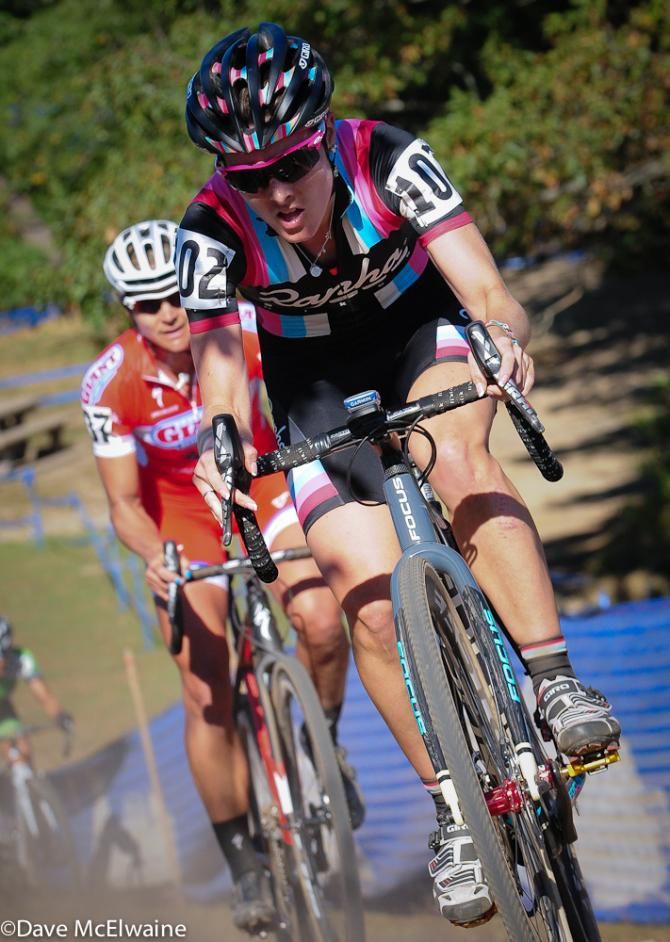 Gabby Durrin (Rapha Focusd) putting in a fourth place ride