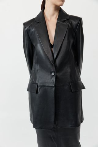 Leather Blazer - Black