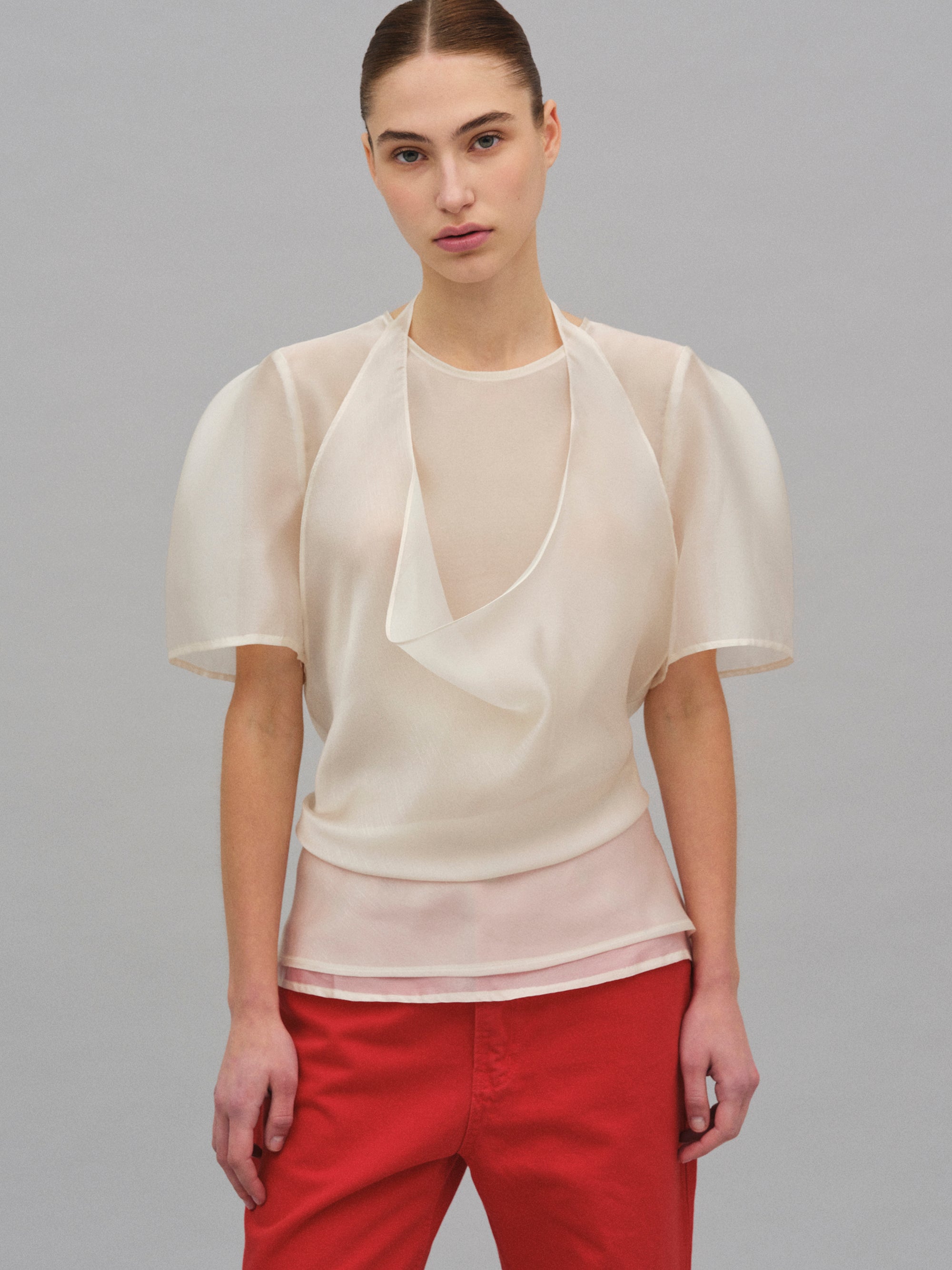Sevi Veiled Blouse, Ivory