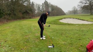 Jess Ratcliffe using swing sticks for feedback