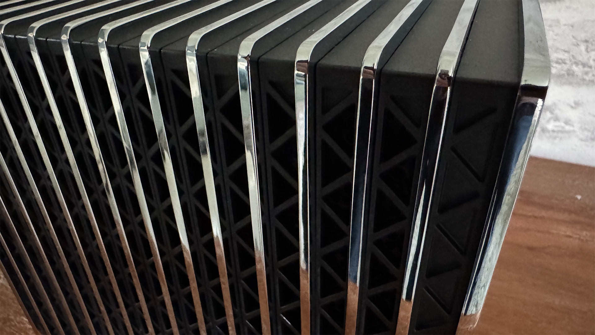 Valerion VisionMaster Pro 2 home cinema projector close up on side grilles