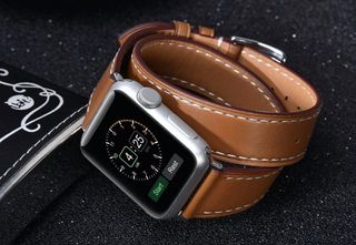 V Moro Leather Double Tour Apple Watch Band Lifestyle