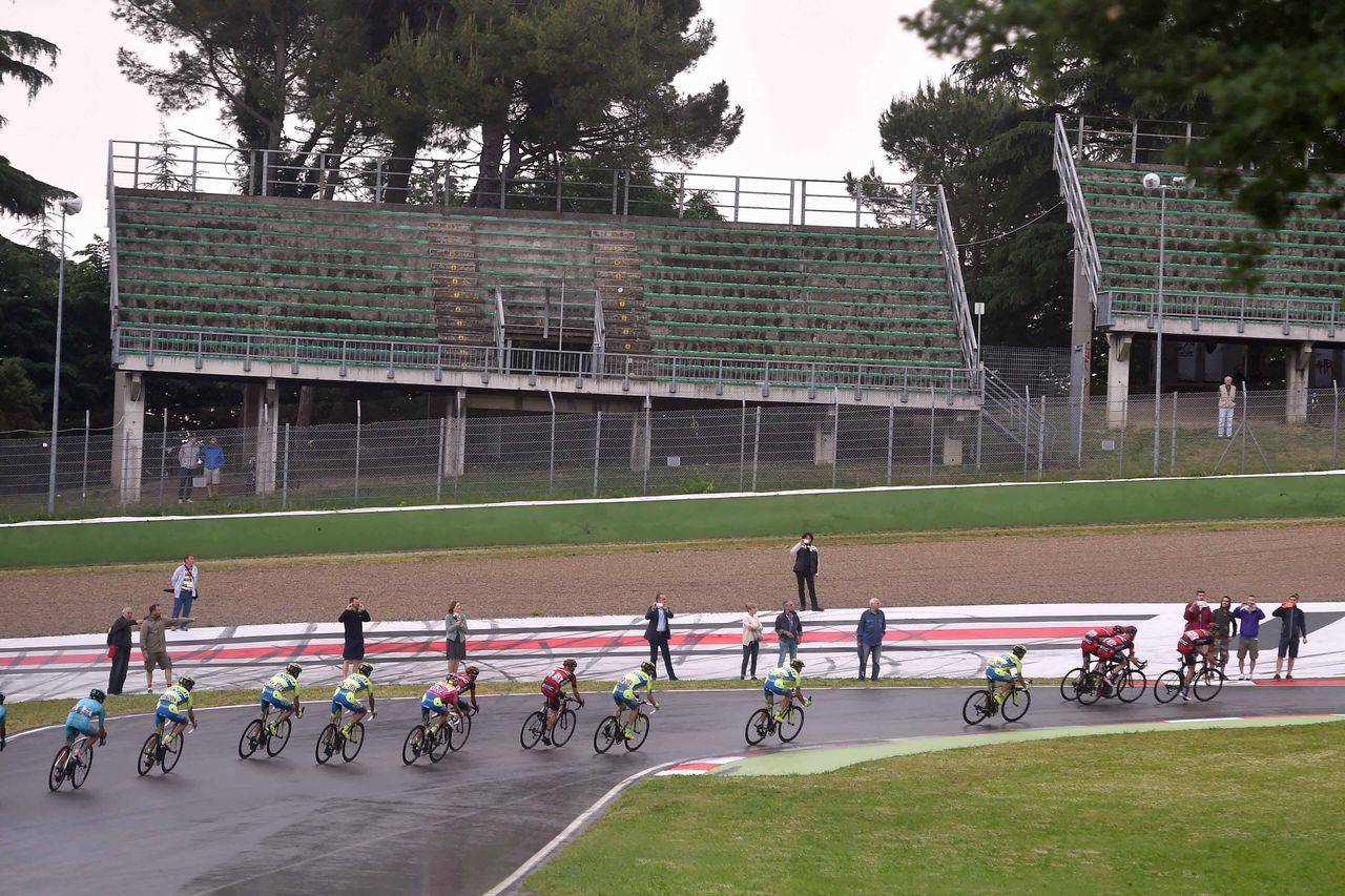 The Giro d'Italia on the Imola F1 circuit