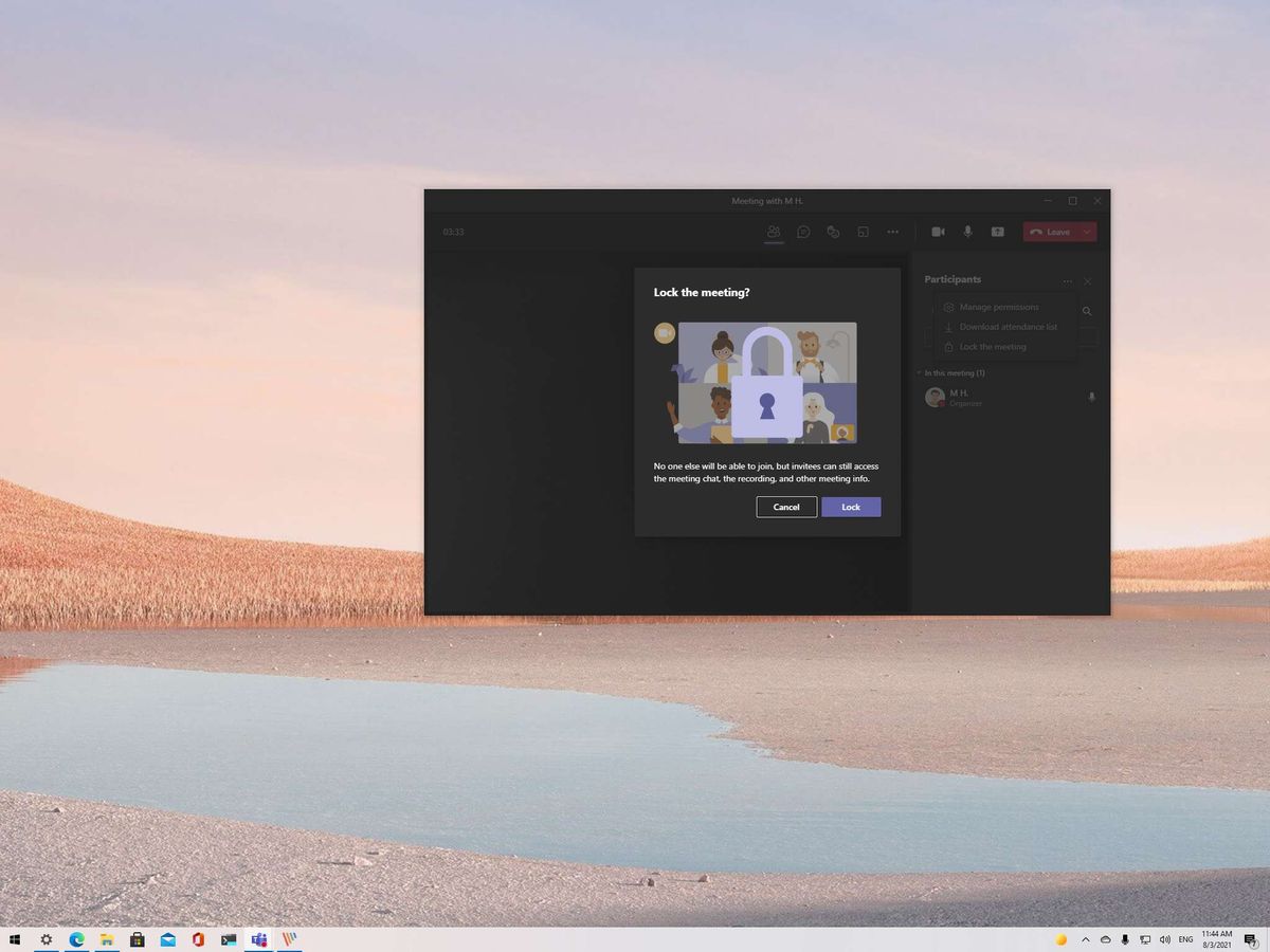 Microsoft Teams lock or unlock meetings