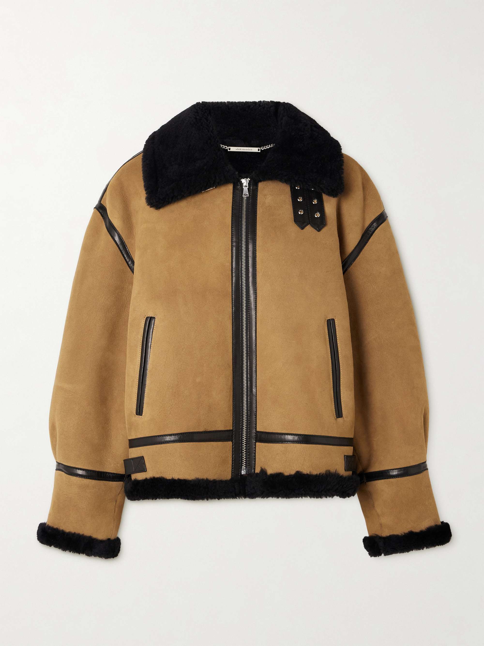 Portia Leather-Trimmed Shearling Jacket