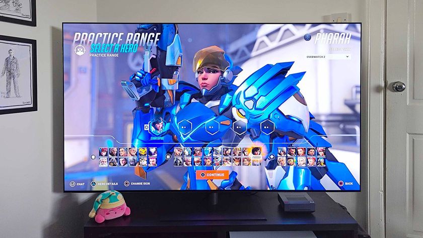 LG OLED G4 with Pharah from Overwatch 2 on character select screen