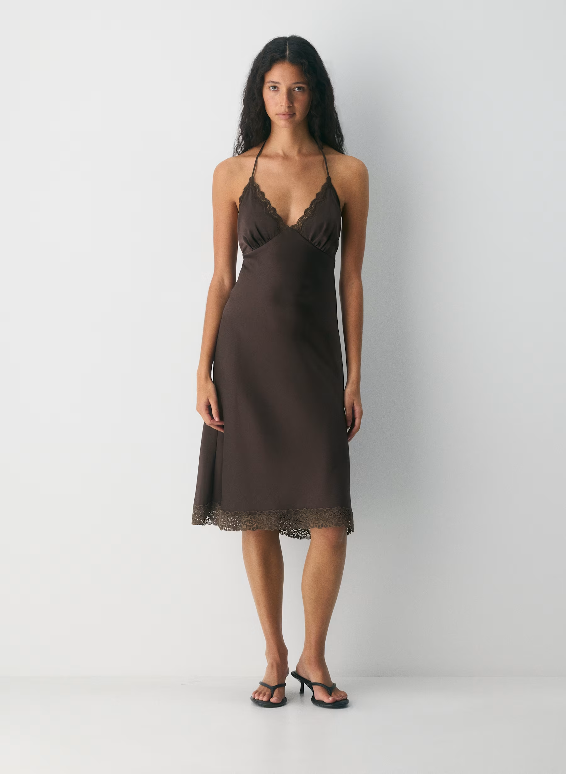 Wilfred, Calvados Satin Halter Dress