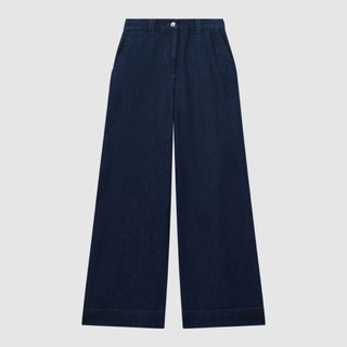 Reiss Olivia Wide Leg Contrast Stitch Jeans