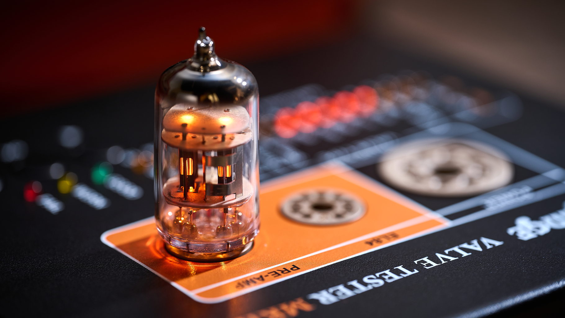 Orange Valve Tester MKII with valve plugged in